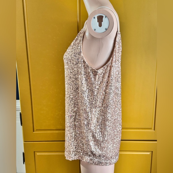 Calvin Klein Sequin Cami Top Womens Medium V Neck Tank Top - Picture 2 of 8